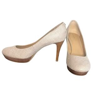 TAHARI Sophia Linen Textured Platform Pump Women’s Size 10
